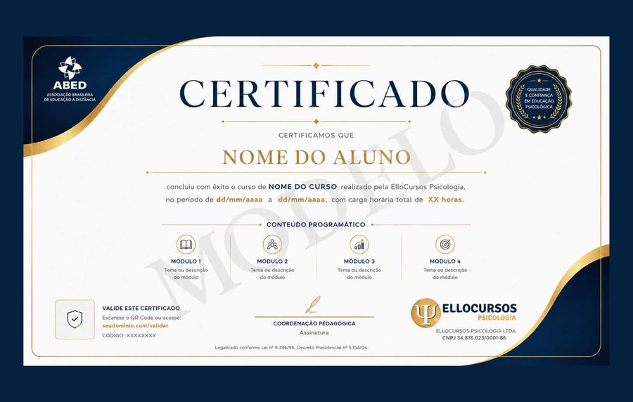 Terapia Cognitivo Comportamental e Terapia do Esquema — certificado